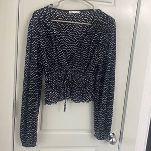 Zara Low cut v-neck long sleeve